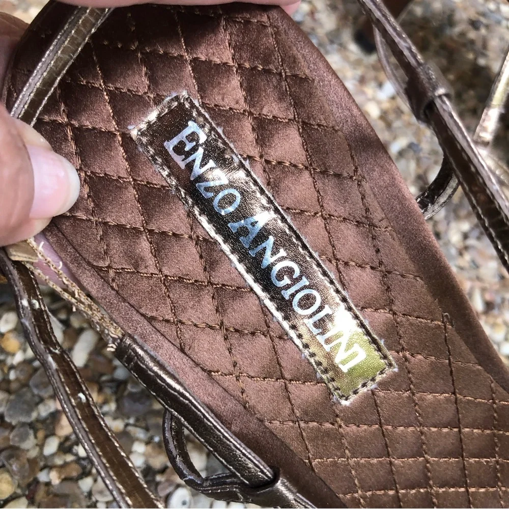 Enzo Angiolini Bronze Jeweled Special Occassion Sandals in BronzeSize 8 1/2M